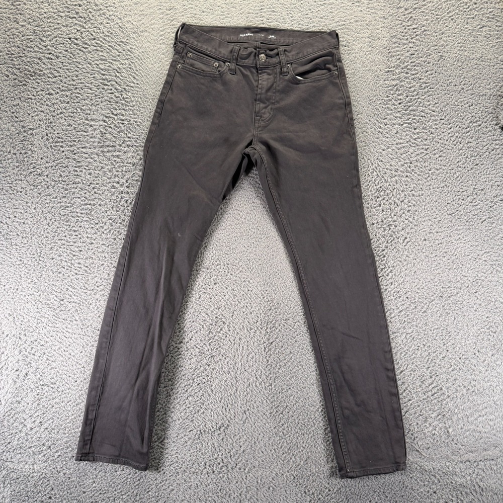 Old Navy Built-In Flex Jeans Mens 28x30 Gray Cotton Denim Straight Slim Stretch